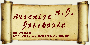 Arsenije Josipović vizit kartica